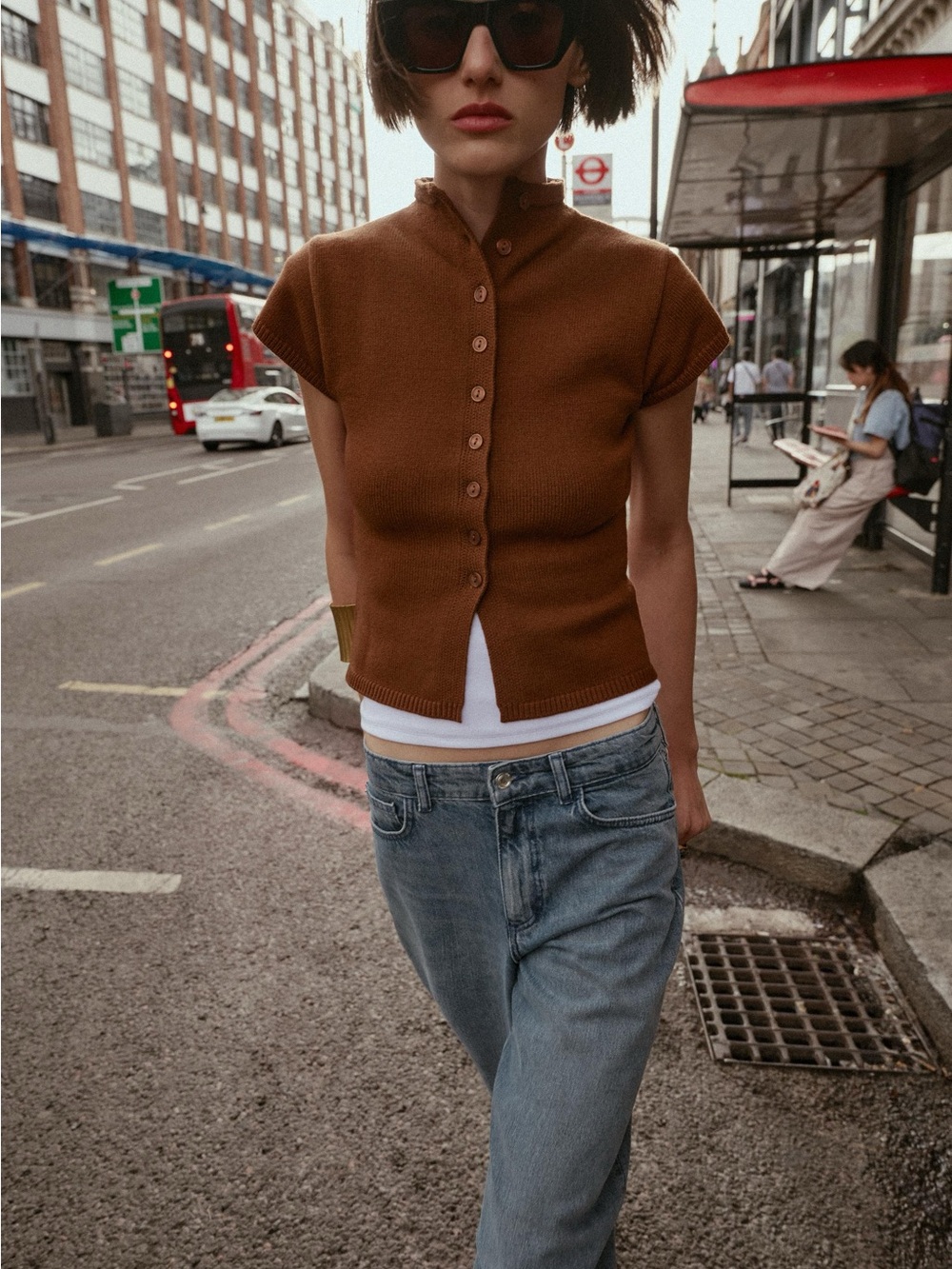 Zara Button Knit Top